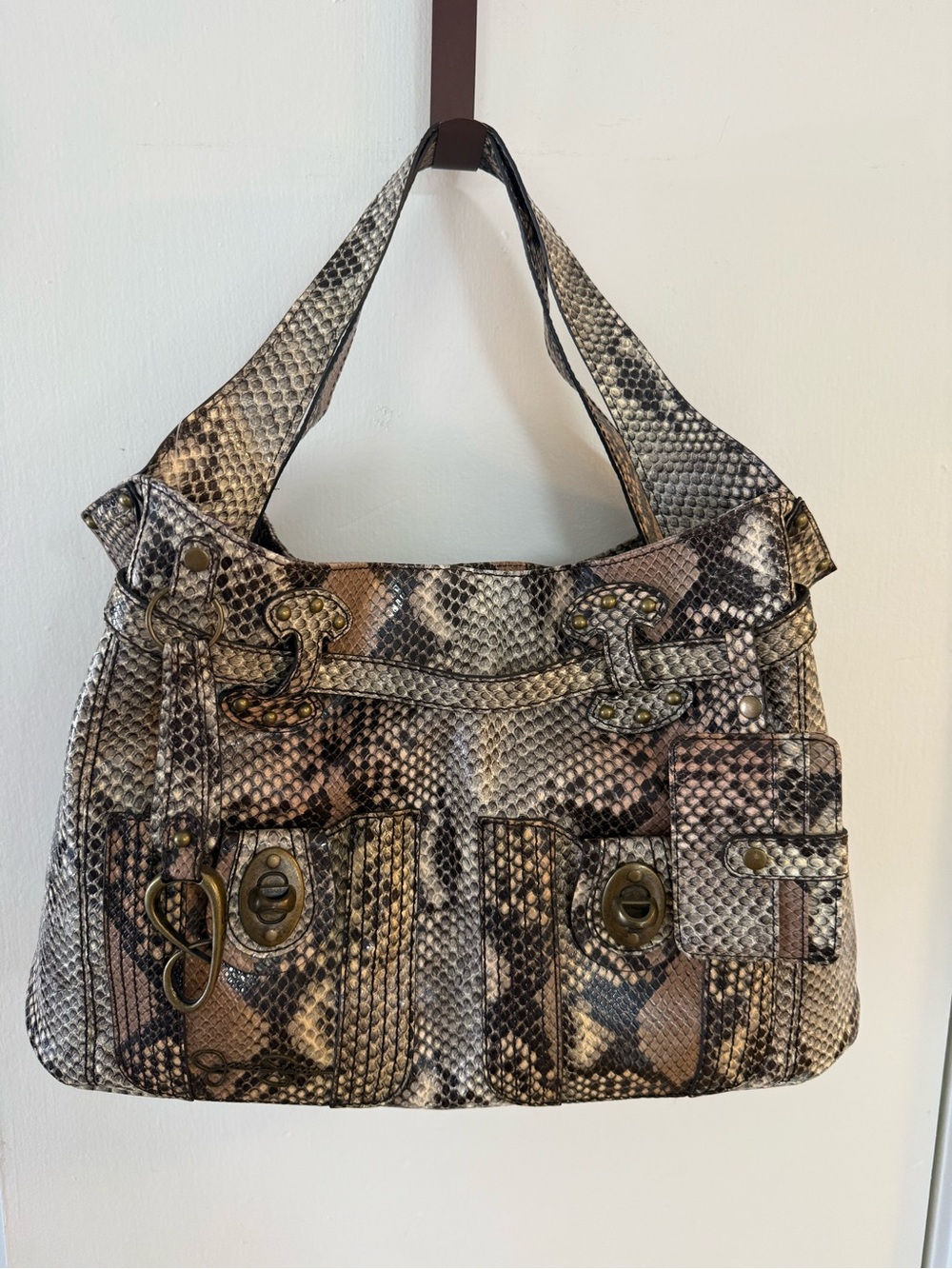 Jessica Simpson Metallic Snake-Print Shoulder Bag 🐍